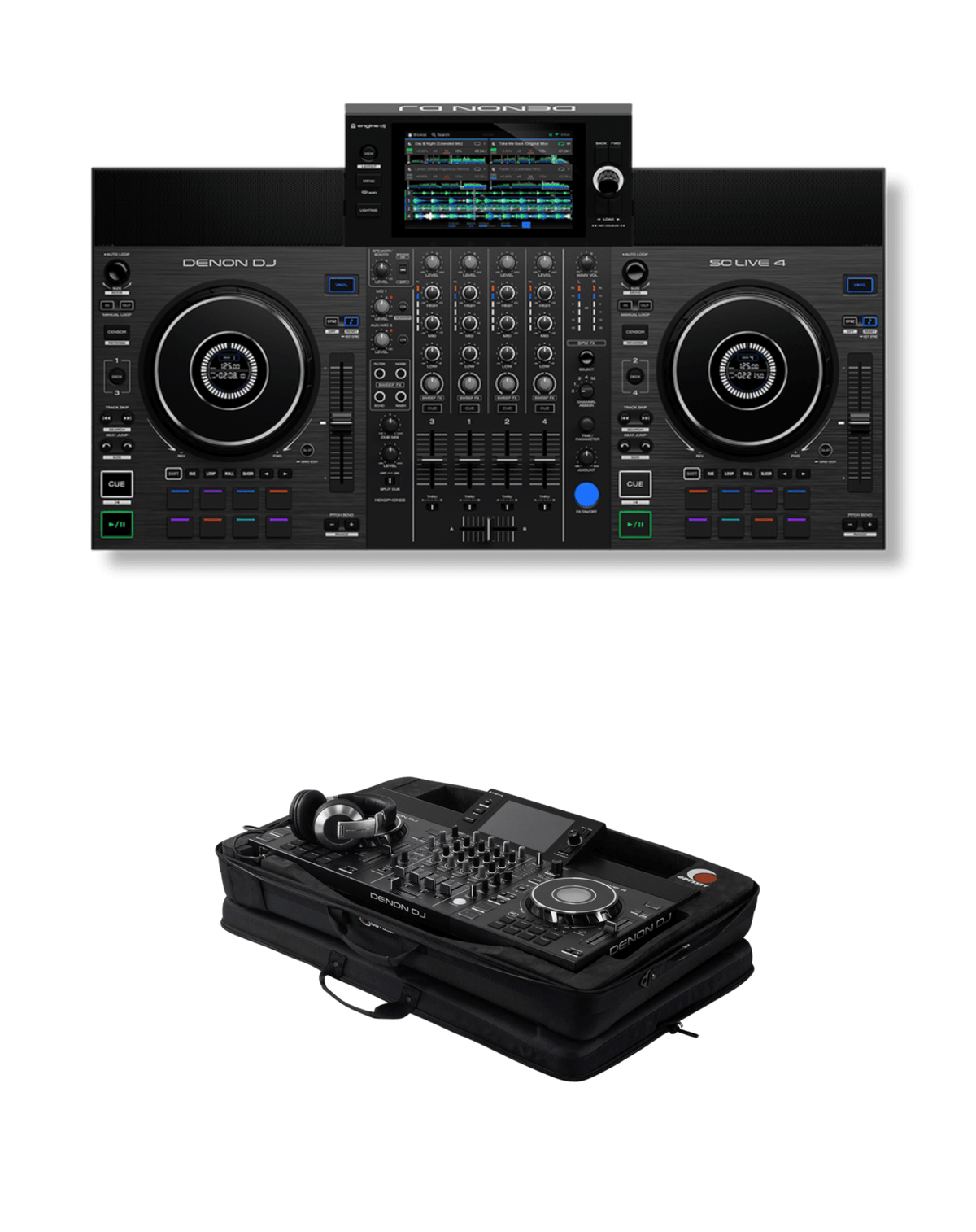 Denon DJ SC LIVE 4 + Odyssey BPRDNSCLIVE4 Soft Case Bundle