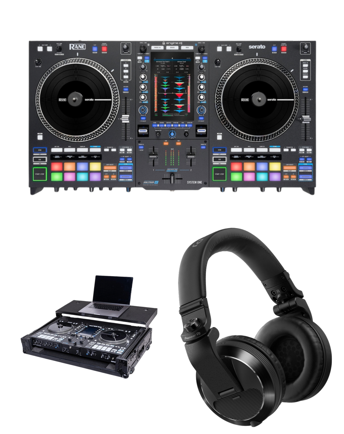 Rane SYSTEM ONE + Headliner HL10027 Flight Case + Pioneer DJ HDJ-X7 Headphones Bundle