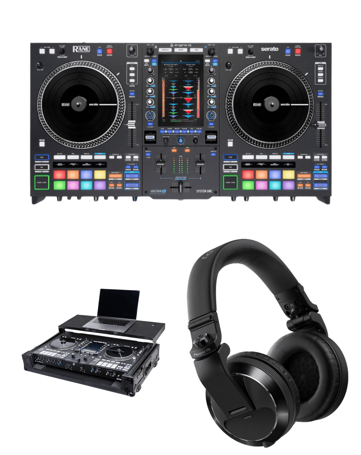 Rane SYSTEM ONE + Headliner HL10027 Flight Case + Pioneer DJ HDJ-X7 Headphones Bundle