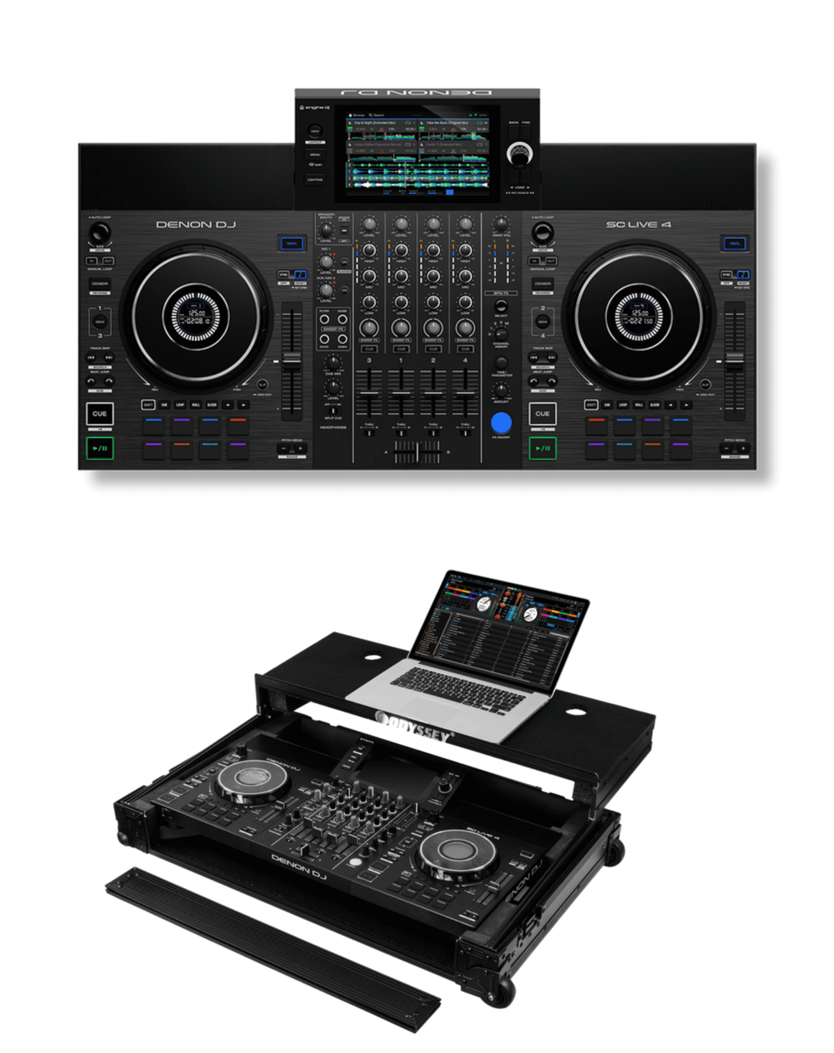 Denon DJ SC LIVE 4 + Odyssey 810SC4M Flight Case Bundle