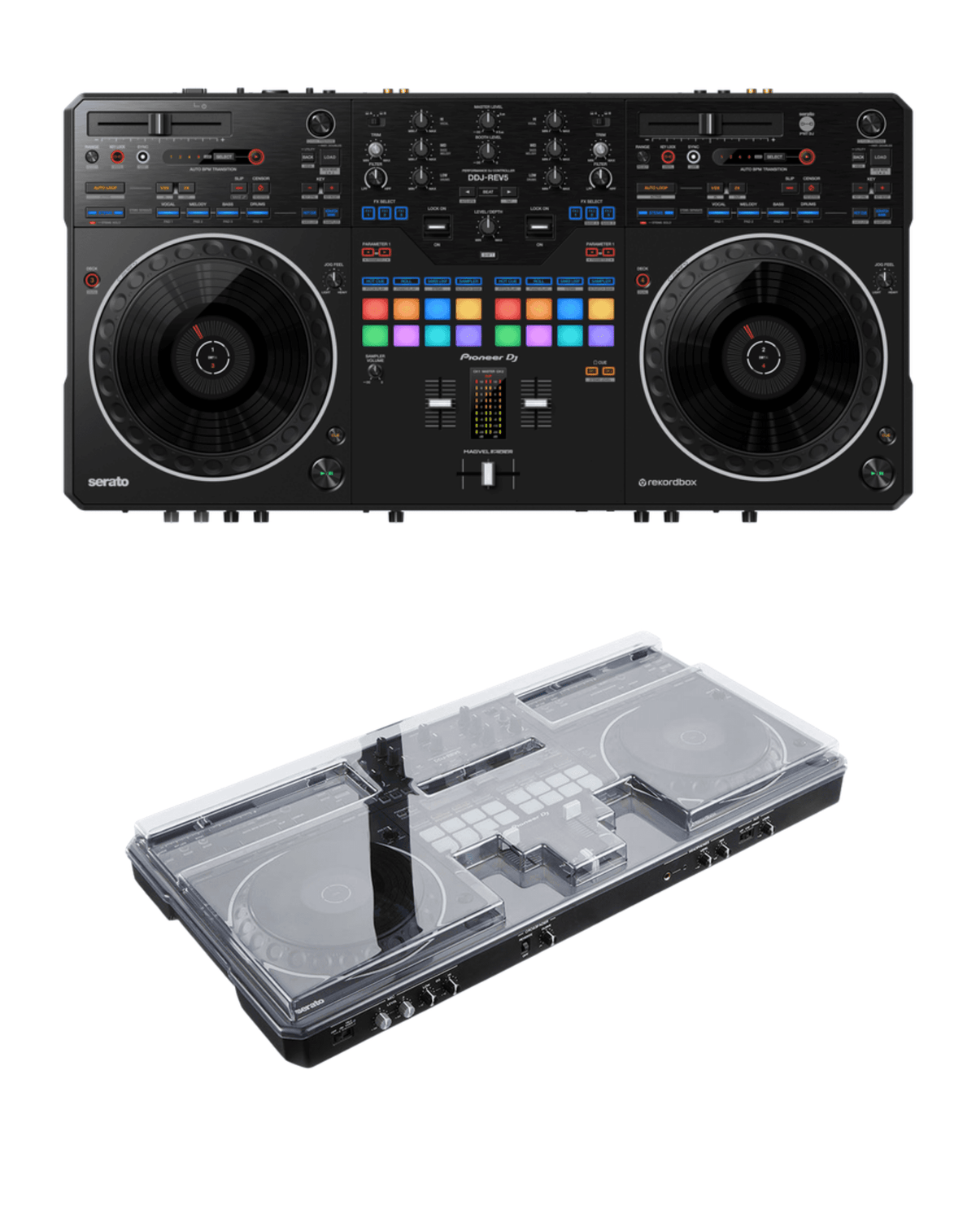 Pioneer DJ DDJ-REV5 + Decksaver DS-PC-DDJREV5 Cover Bundle