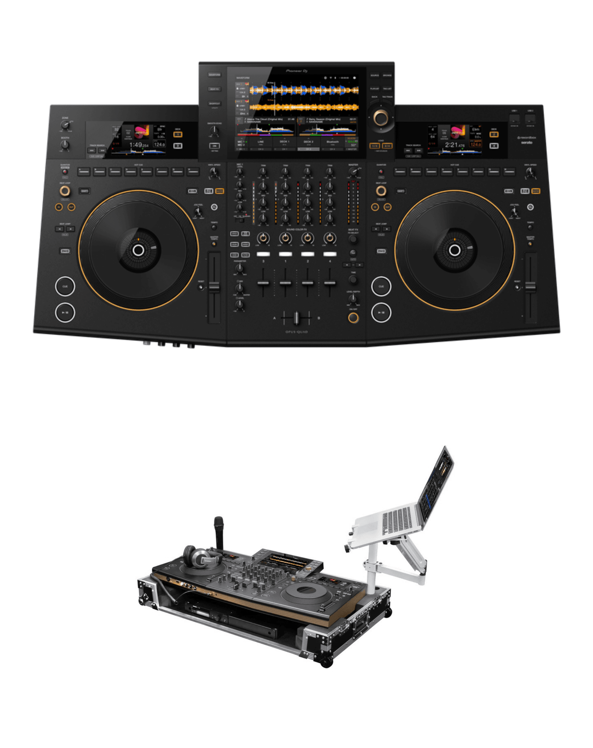 Pioneer DJ OPUS-QUAD + Odyssey FZOPUSQUADCW1 Flight Case Bundle