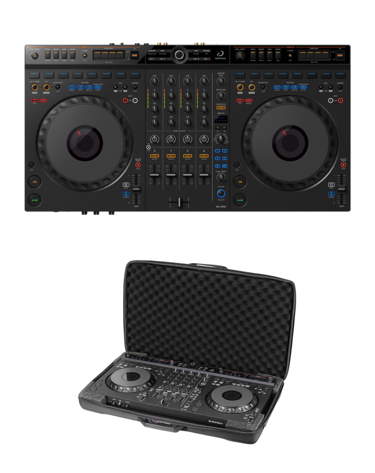 AlphaTheta DDJ-GRV6 + Odyssey BMDDJGRV6 Soft Case Bundle