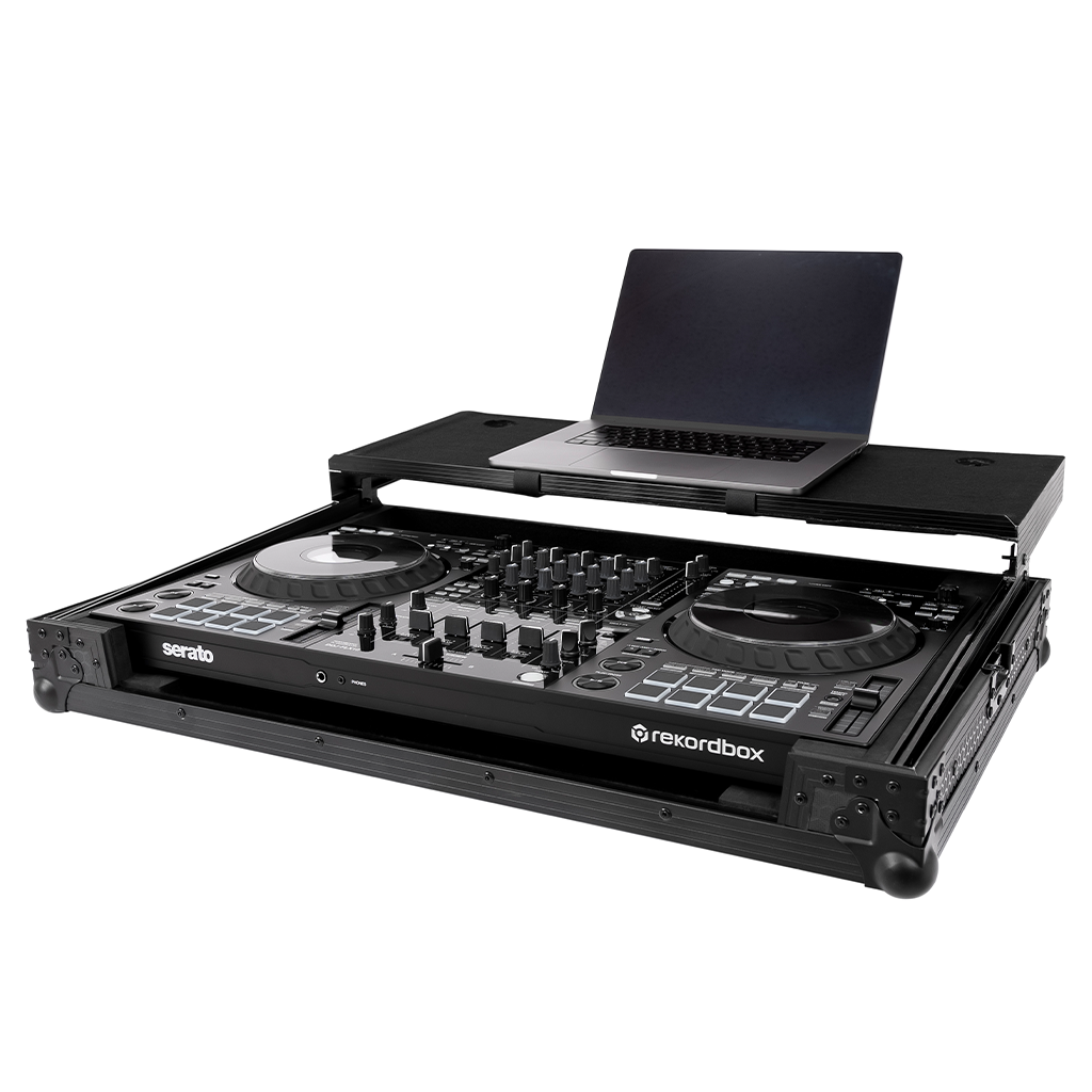 Headliner HL10012 - Pitch Black Flight Case for DDJ-FLX10 W/ Laptop Platform.