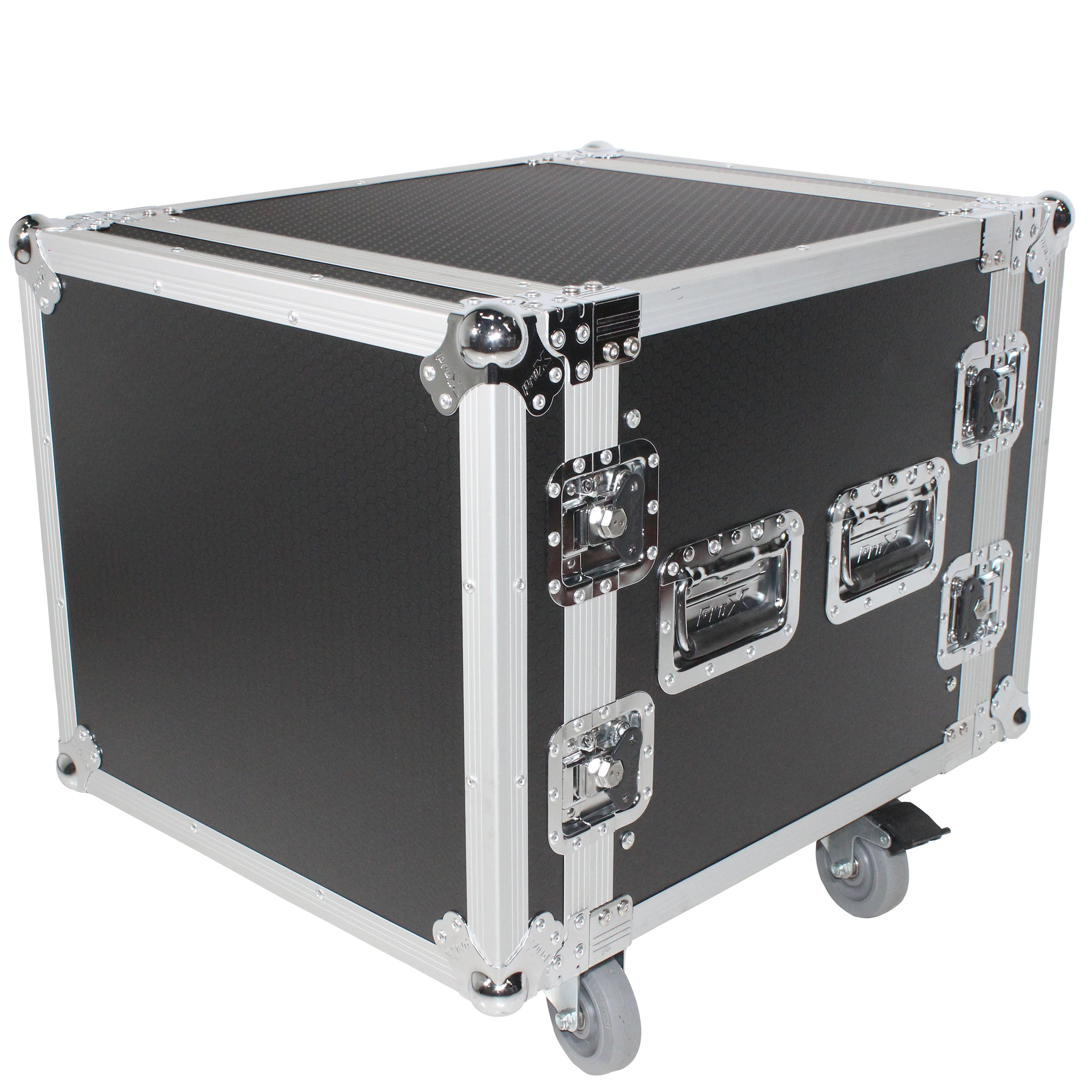 ProX 10U Space Shockproof Amp Rack ATA Flight Case 24 In Depth W-Casters