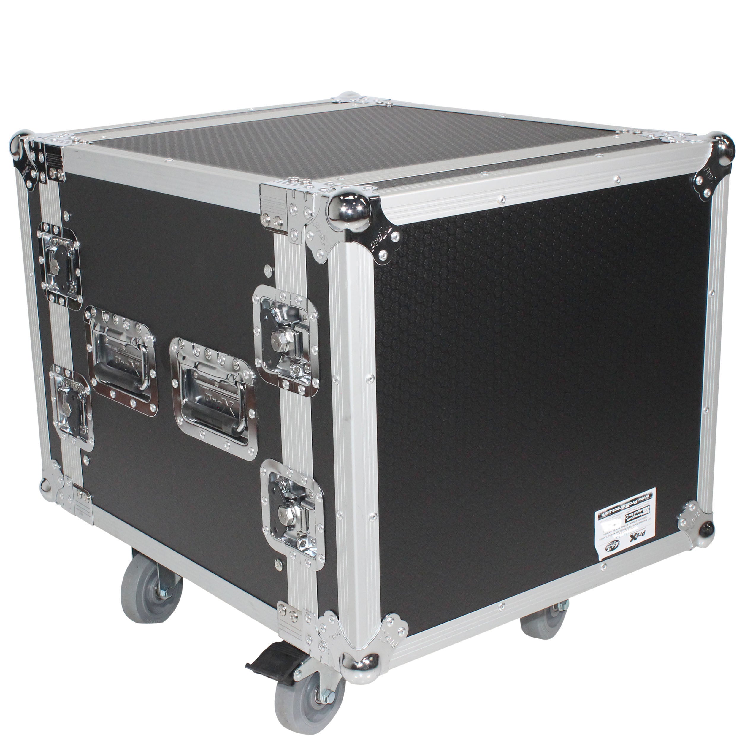 ProX 10U Space Shockproof Amp Rack ATA Flight Case 24 In Depth W-Casters