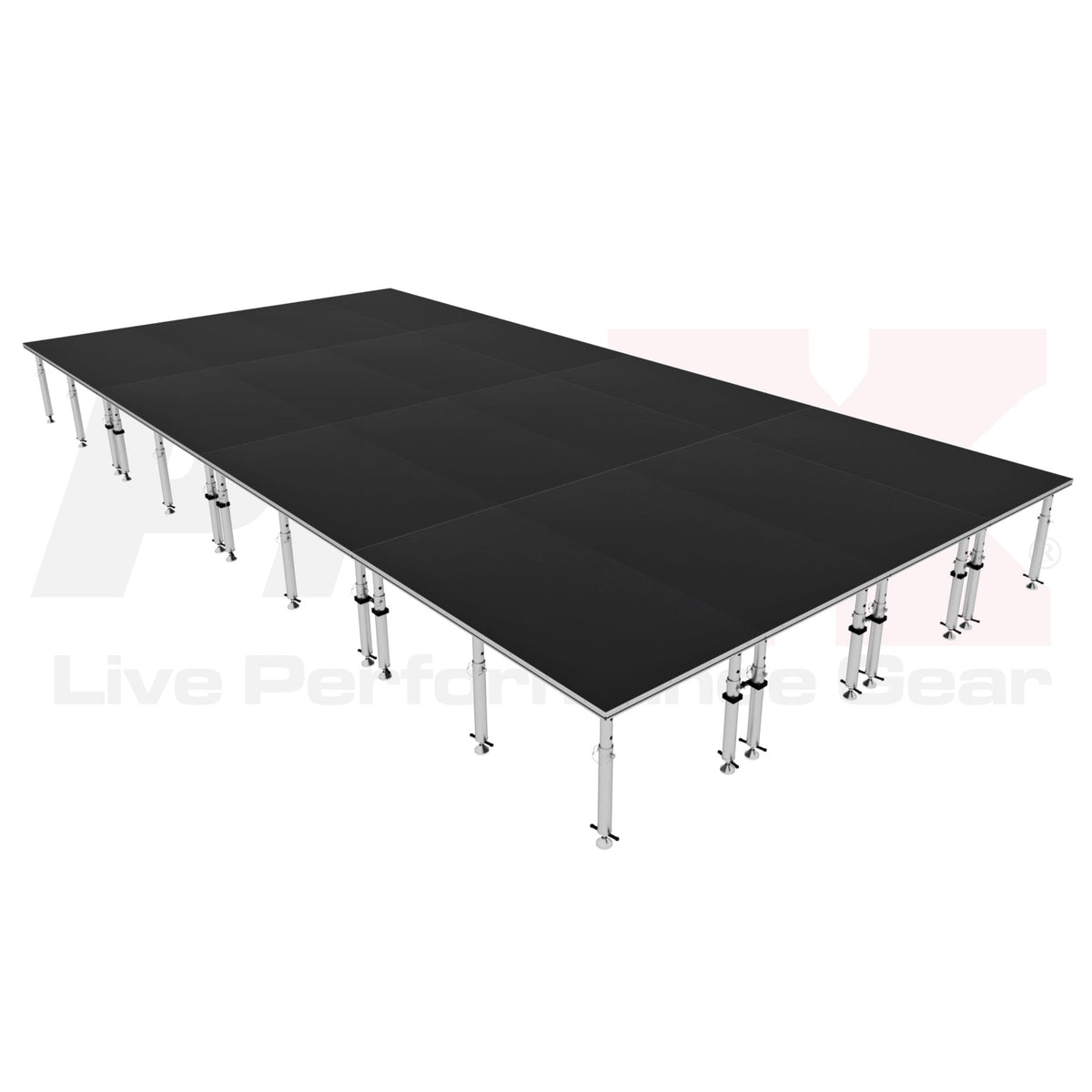 ProX StageQ 16x32ft Portable Stage Platform Package with 16 Decks Event Staging System 28-48" Height.