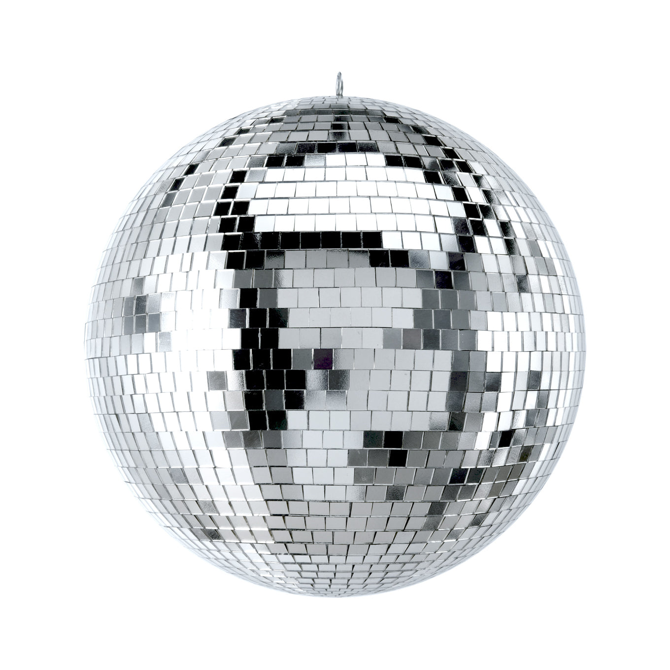 ProX 12" Mirror Disco Ball with 3/8" Glass Tiles | Bright Silver Reflective DJ Sphere with Hanging Ring