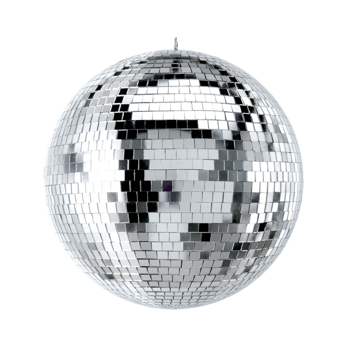 ProX 12" Mirror Disco Ball with 3/8" Glass Tiles | Bright Silver Reflective DJ Sphere with Hanging Ring.