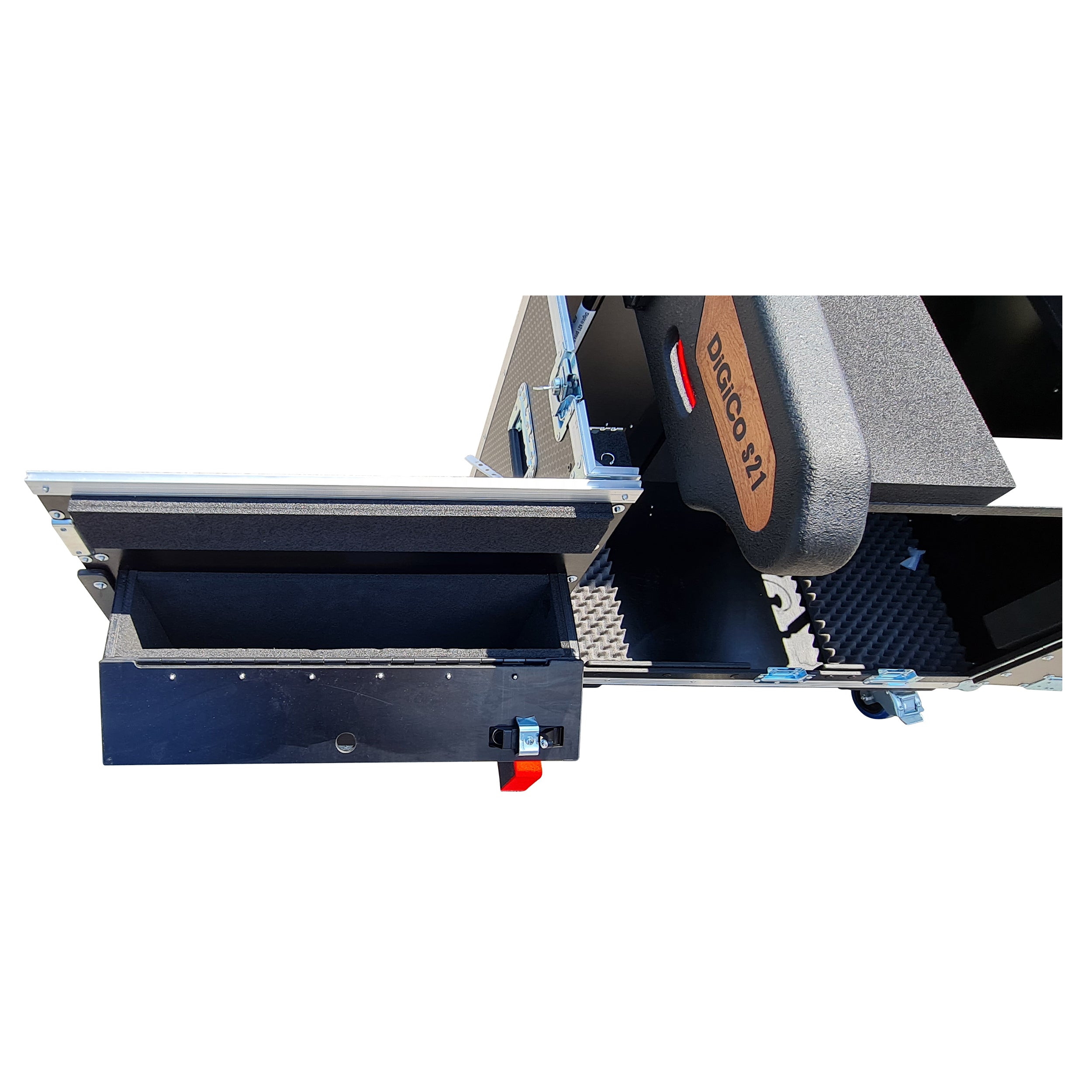ProX DiGiCO S21 Flip-Ready Hydraulic Console Easy Retracting Detachable Lifting Console Flight Case with wheels by ZCASE