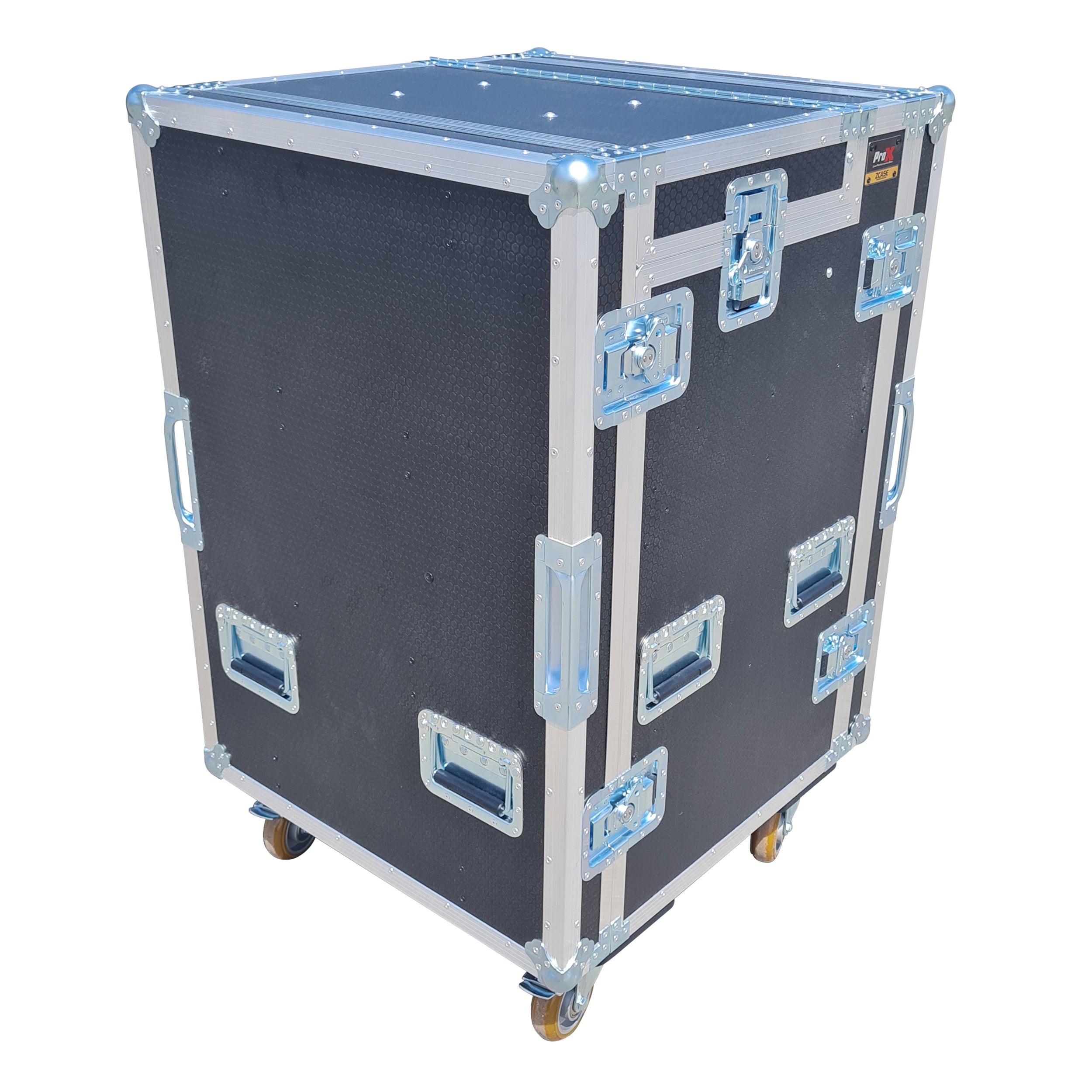ProX Mobile AV Broadcasting Streaming Recording Studio Workstation Case with 4U Top 12U Bottom