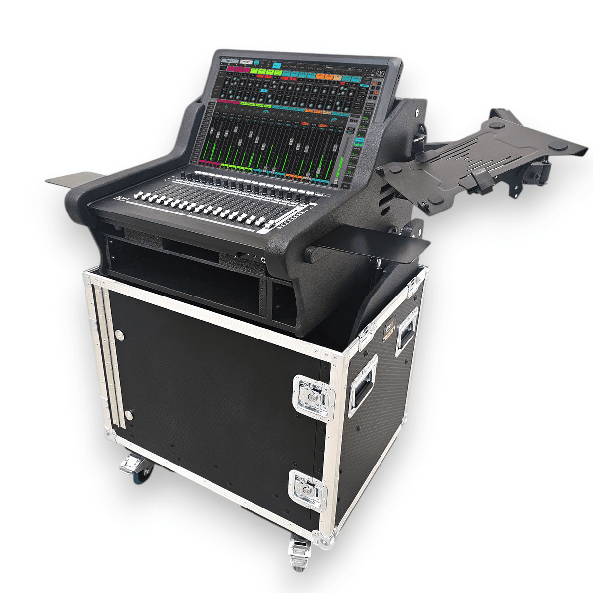 ProX WAVES eMotion LV1 Live Classic Flip-Ready Hydraulic Console Easy Retracting Lifting Case with 2U Rack Space by ZCASE.