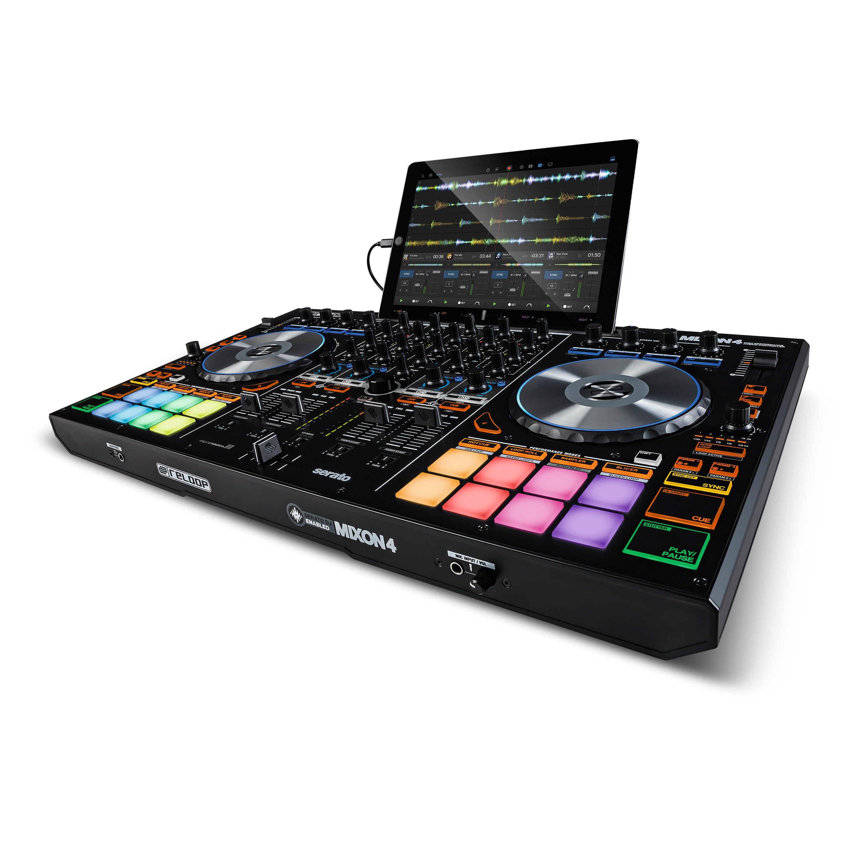 Reloop Mixon 4 - 4-Channel High Performance Hybrid DJ Controller For Serato DJ & Algoriddim