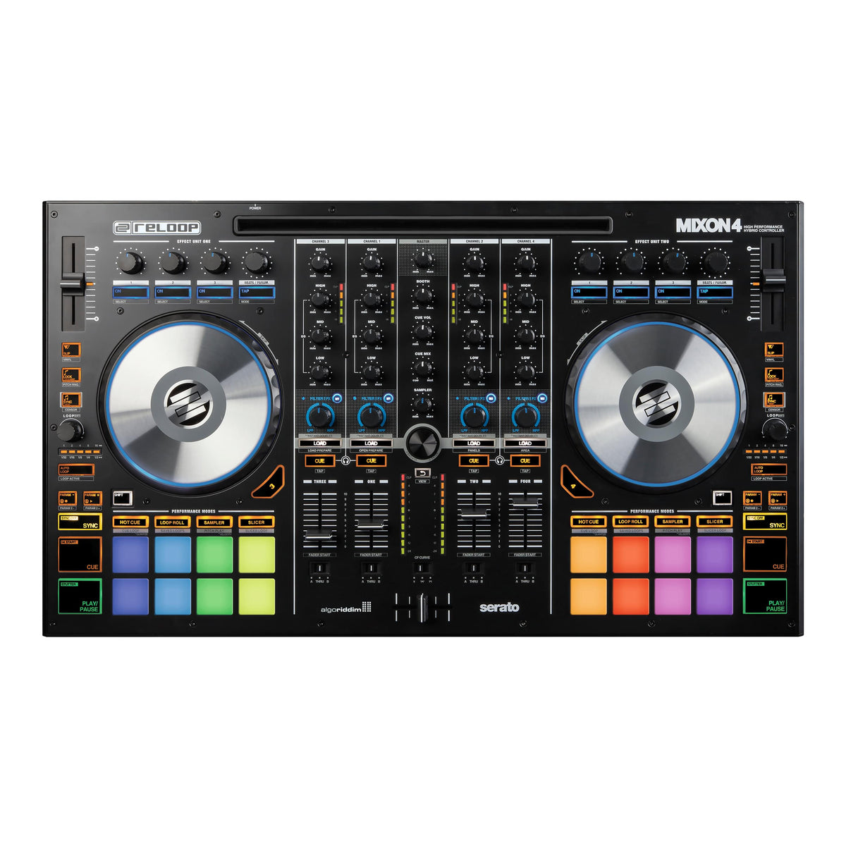 Reloop Mixon 4 - 4-Channel High Performance Hybrid DJ Controller For Serato DJ & Algoriddim.