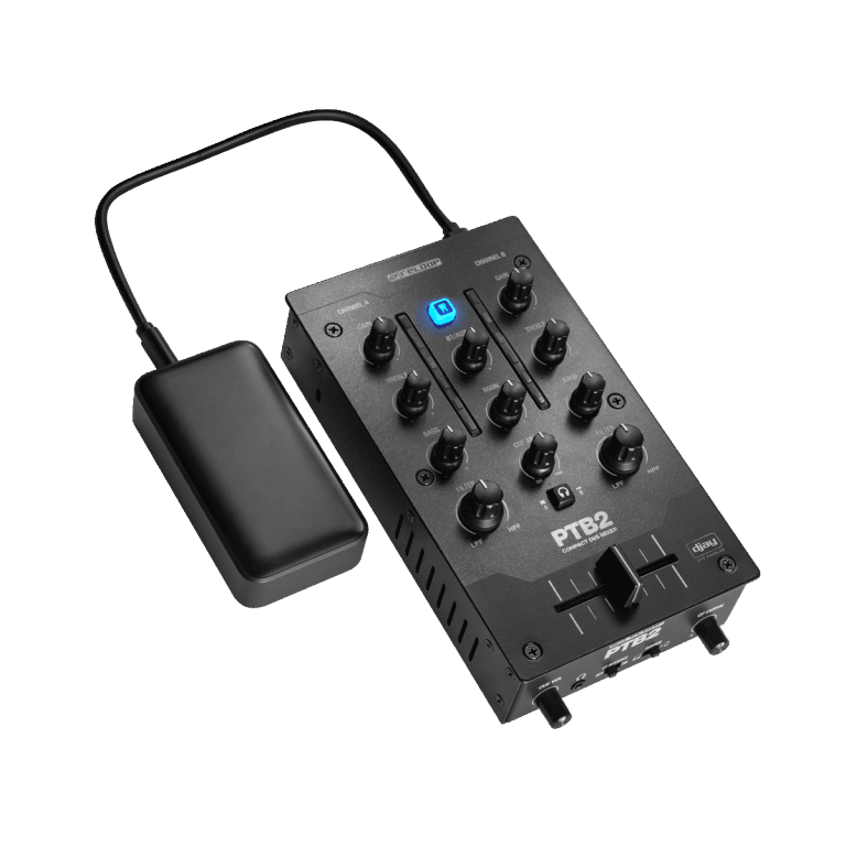 Reloop PTB2 - Portable 2+1-Channel DJ Mixer with DVS & Bluetooth Interface.