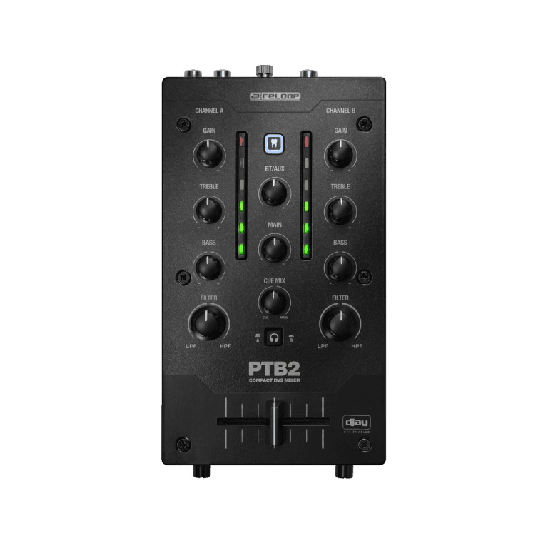 Reloop PTB2 - Portable 2+1-Channel DJ Mixer with DVS & Bluetooth Interface.