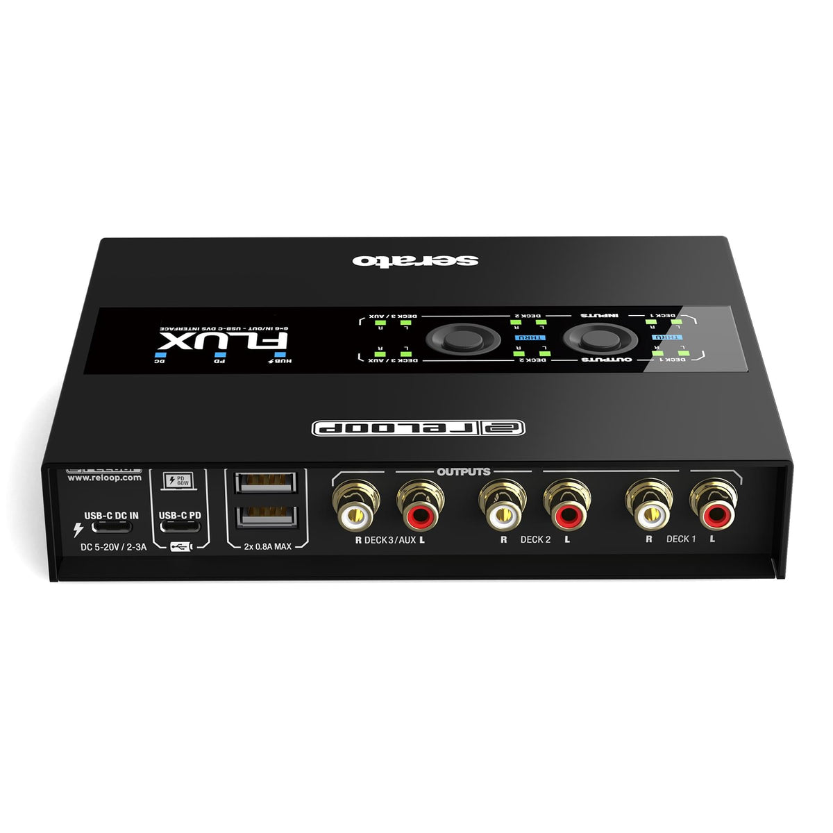 Reloop FLUX - 6x6 IN/OUT USB-C DVS Interface for Serato DJ Pro.