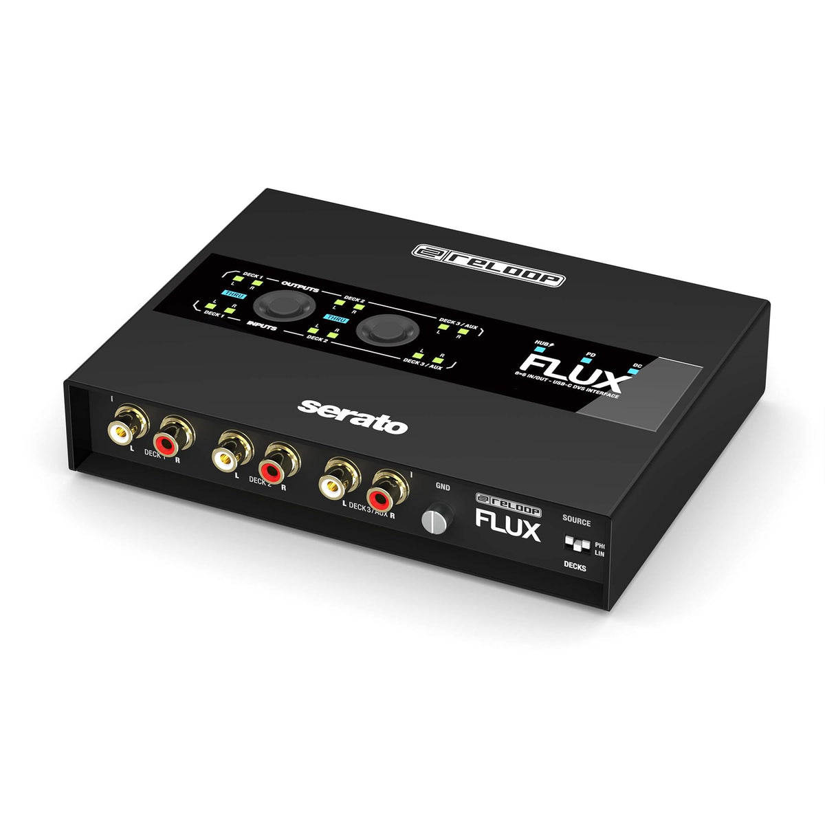 Reloop FLUX - 6x6 IN/OUT USB-C DVS Interface for Serato DJ Pro.