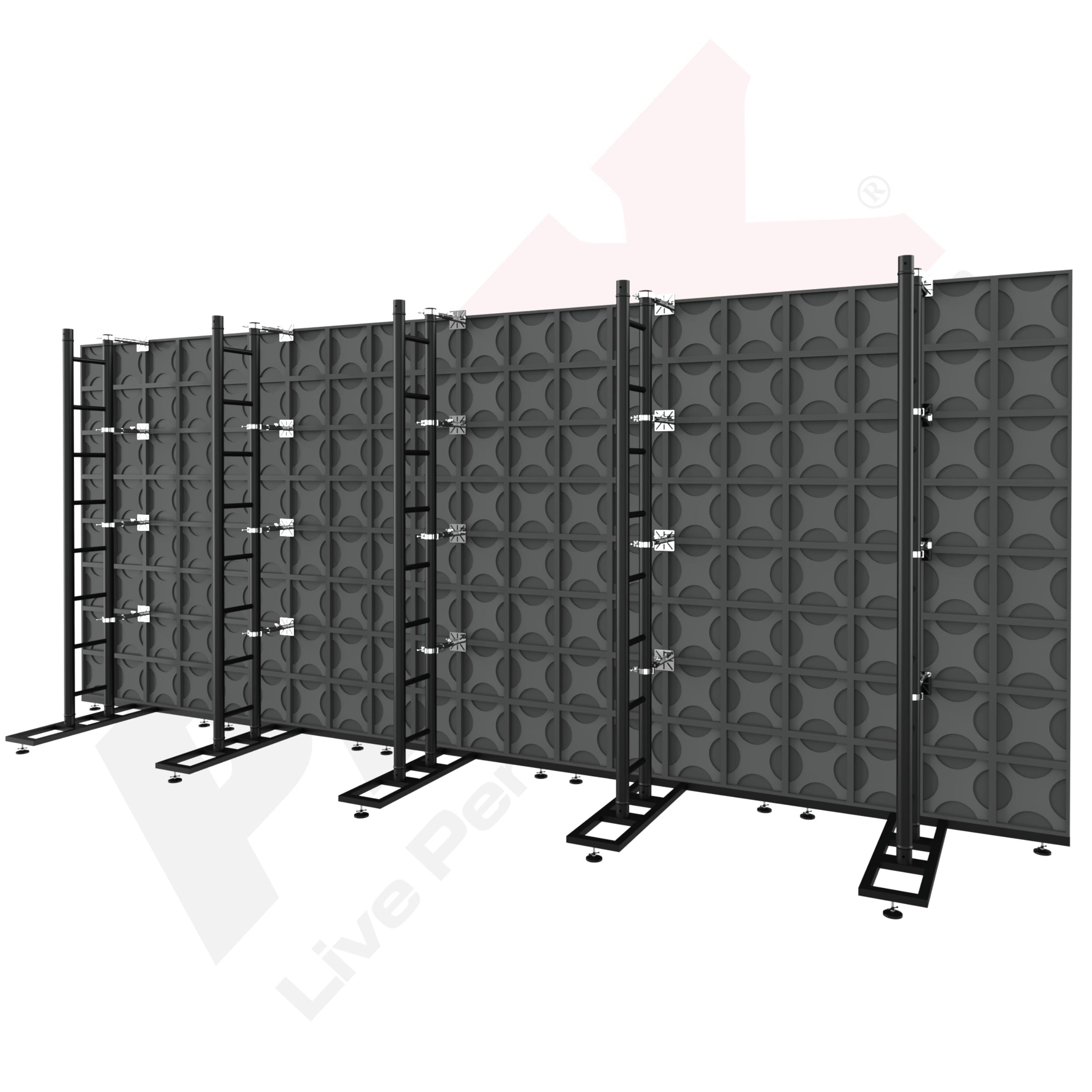 ProX LED Video Display Panel Ground Support System Package 5M/16.40FT Width x 2.0M/6.56FT Height in Black