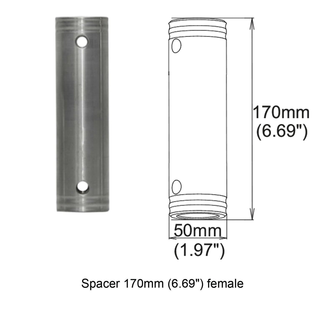 ProX Spacer 170mm Female Coupler.