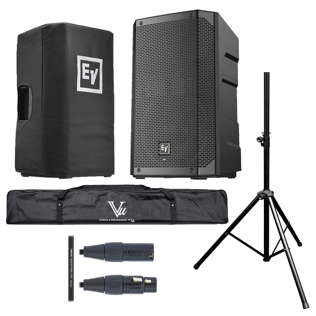 Electro-Voice ELX200-15P Bundle - Bundle with ELX200-15P Loudspeaker, Speaker Cover, Speaker Stand, Stand Bag and Cable