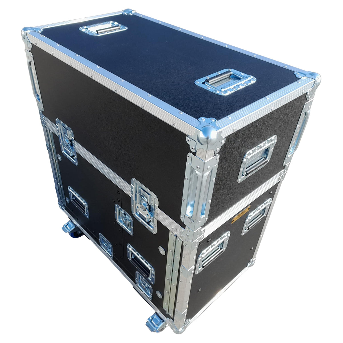 ProX Yamaha DM7-EX Flip-Ready Hydraulic Console Easy Retracting Lifting 1U Rack Space Flight Case with wheels by ZCASE.