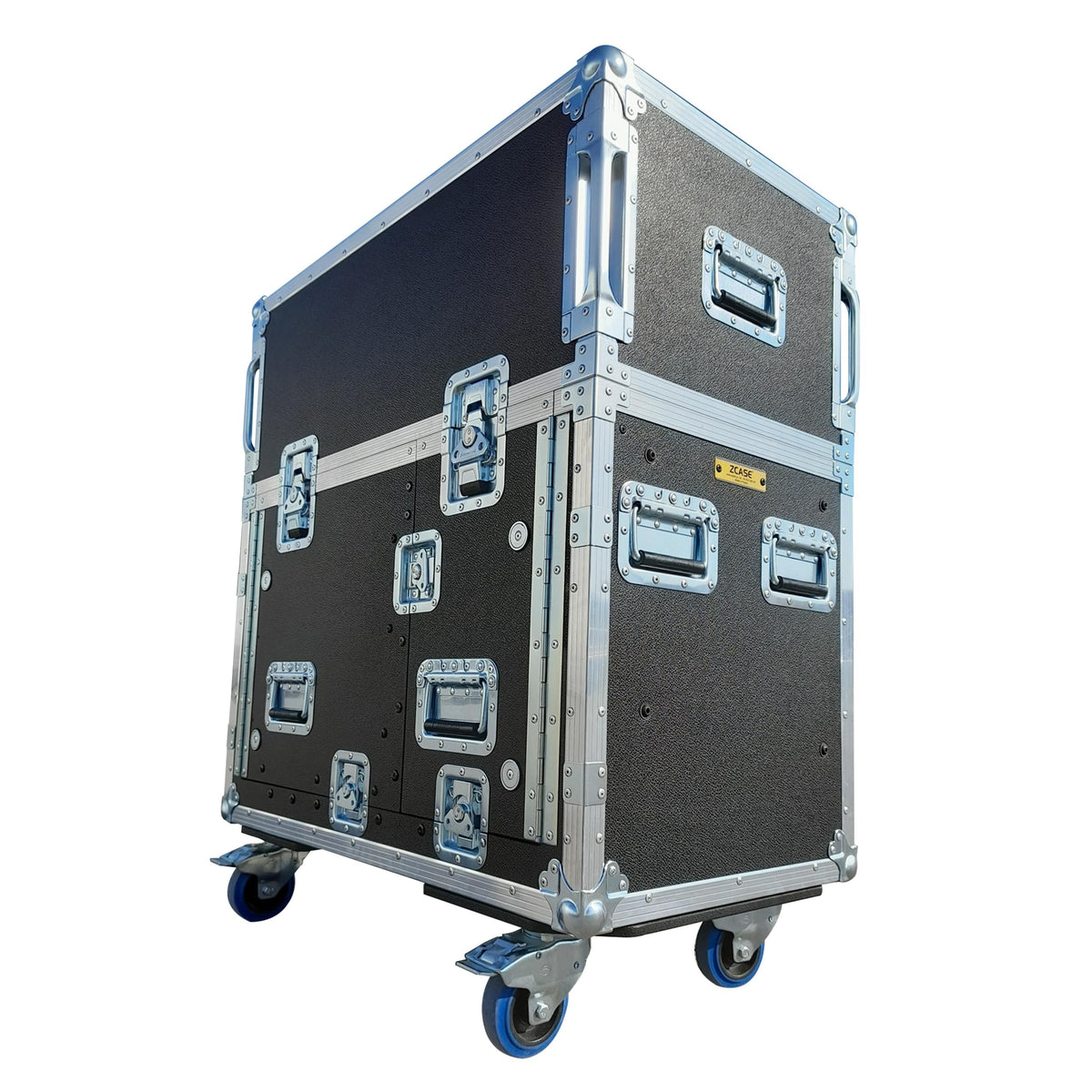 ProX Yamaha DM7-EX Flip-Ready Hydraulic Console Easy Retracting Lifting 1U Rack Space Flight Case with wheels by ZCASE.