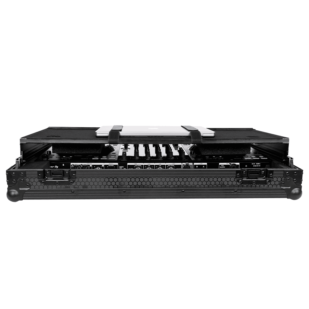 Headliner HL10013 - Pitch Black Flight Case for DDJ-FLX10 W/ Laptop Platform & Wheels.