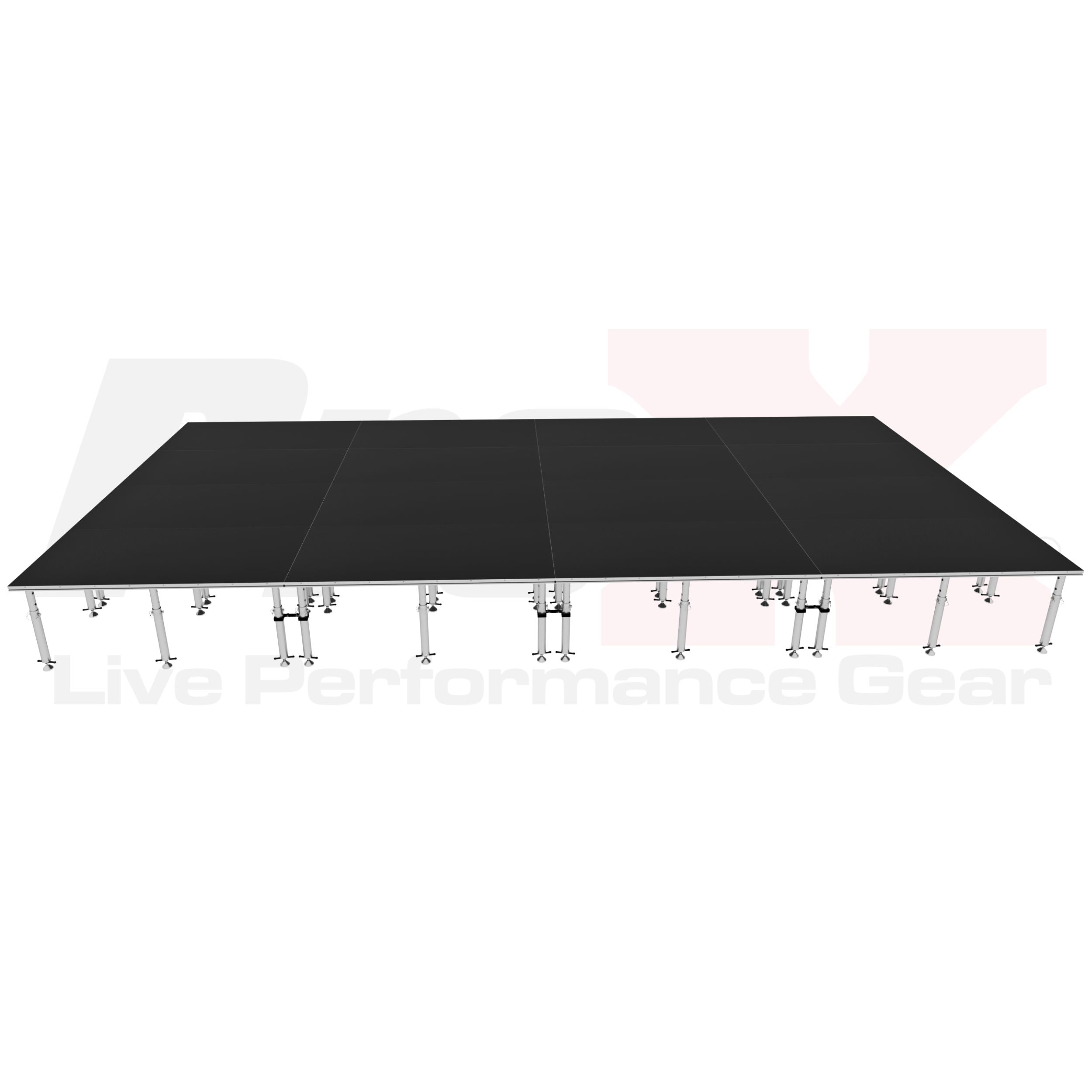 ProX StageQ 16x32ft Portable Stage Platform Package with 16 Decks Event Staging System 28-48" Height