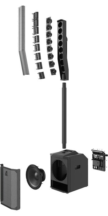 Electro-Voice Evolve 50M KB - Portable Column Array Kit with Sub and Pole, Black.