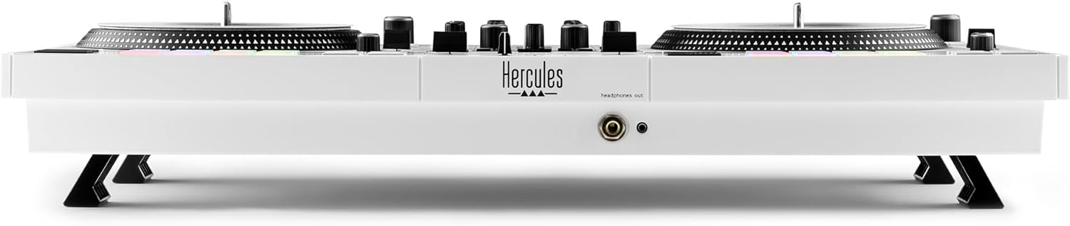 Hercules DJ Control Inpulse T7 (White) - 2-Channel DJ Controller for Serato & Djuced with 7" spinning platters (White, Limited Edition)