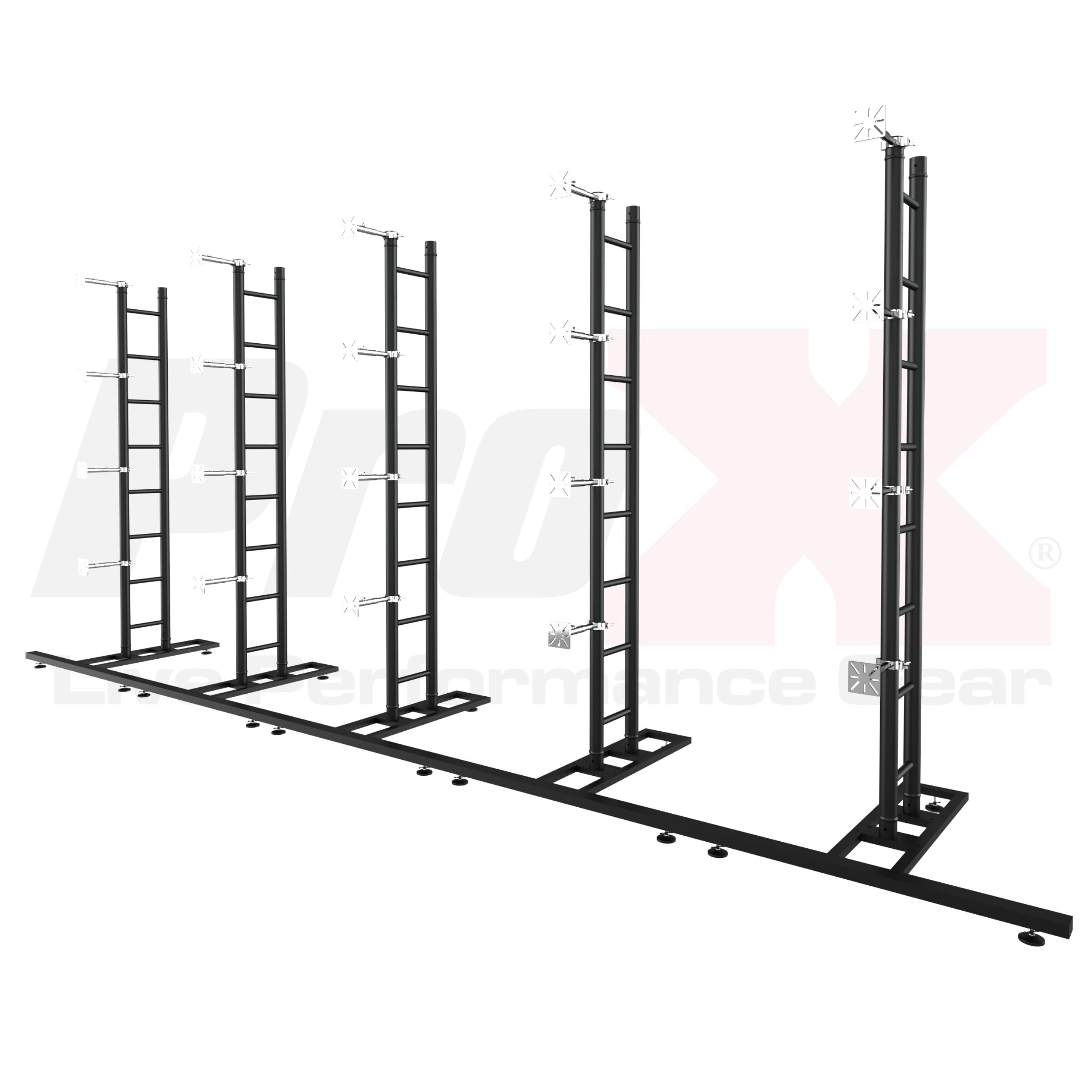 ProX LED Video Display Panel Ground Support System Package 5M/16.40FT Width x 2.0M/6.56FT Height in Black