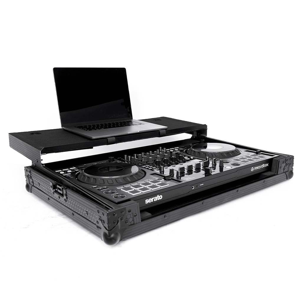 Headliner HL10012 - Pitch Black Flight Case for DDJ-FLX10 W/ Laptop Platform.