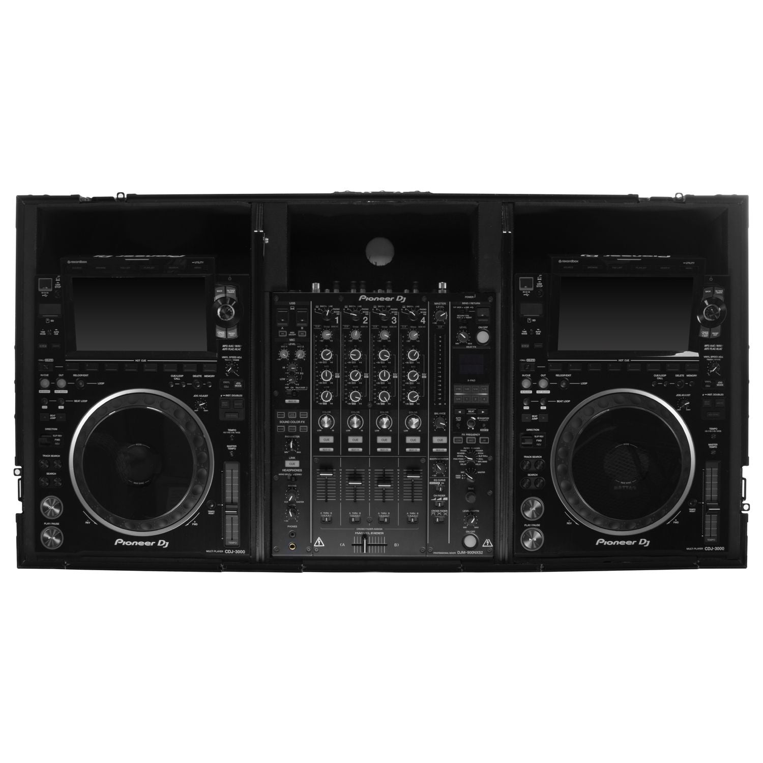 Odyssey 810141 - Industrial Board Glide Style Case Fitting Most 12″ DJ Mixers and Two Pioneer CDJ-3000