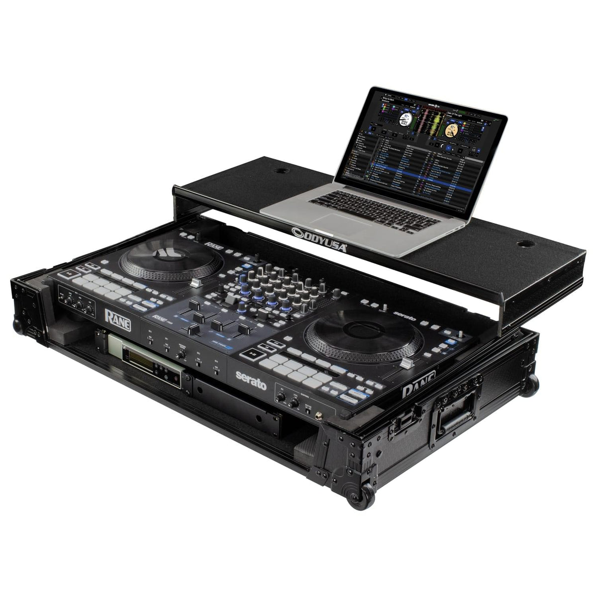 Odyssey 810349 - RANE FOUR I-Board Flight Case with Glide Style Laptop Platform and Wheels.