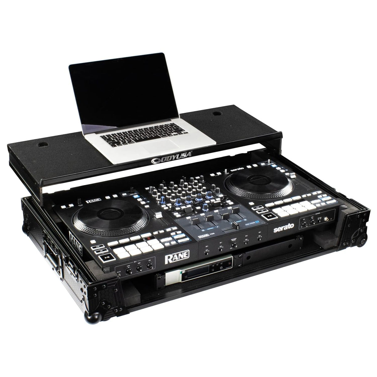 Odyssey 810349 - RANE FOUR I-Board Flight Case with Glide Style Laptop Platform and Wheels.