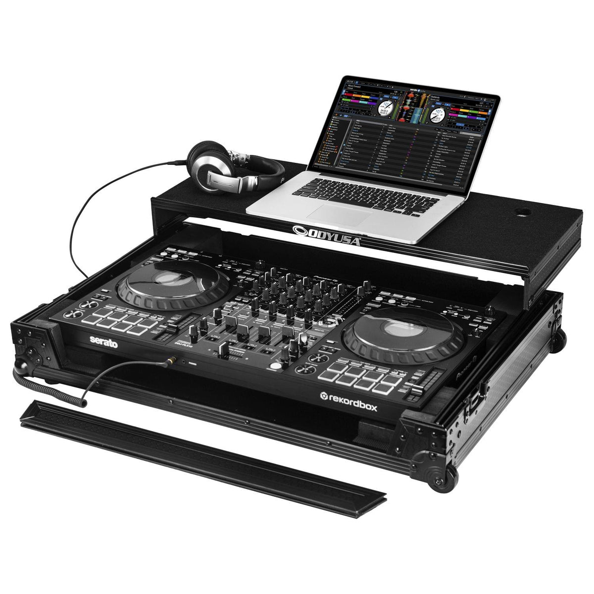 Odyssey 810GSFLX10M - Pioneer DJ DDJ-FLX10 I-Board Flight Case with Glide Style Laptop Platform and Wheels.