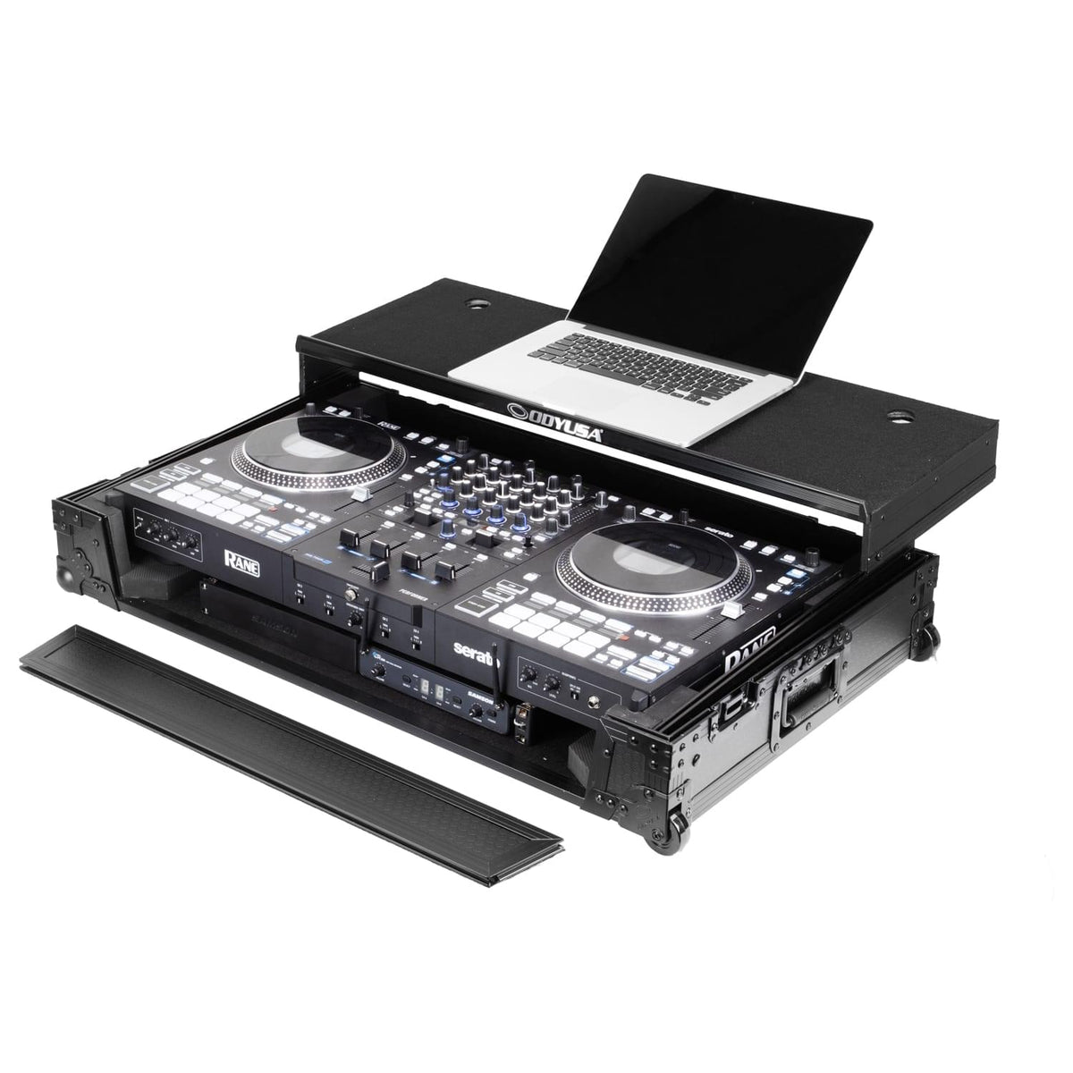 Odyssey 810394 - Rane Performer I-Board 1U Flight Case with Glide Style Laptop Platform and Wheels.