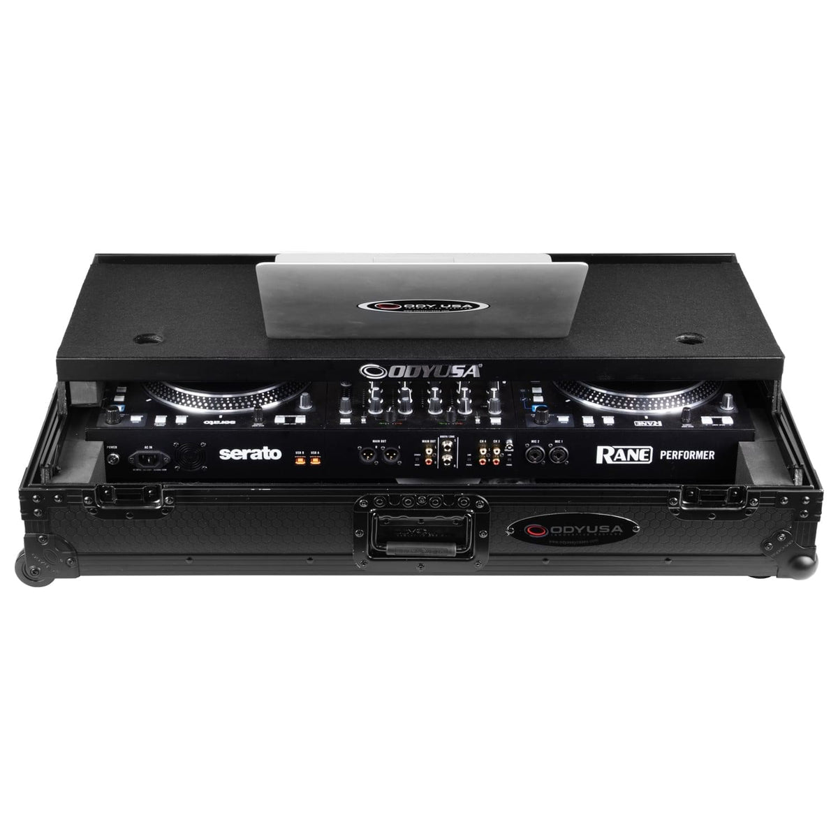 Odyssey 810394 - Rane Performer I-Board 1U Flight Case with Glide Style Laptop Platform and Wheels.