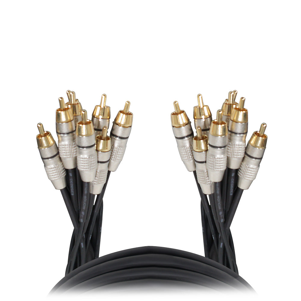 ProX 10' FT Premium 8 Channel Snake 8x RCA Male to 8x RCA Male Cable
