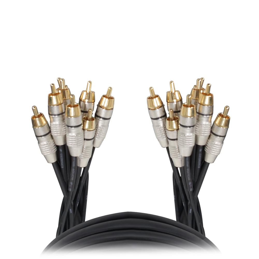 ProX 10' FT Premium 8 Channel Snake 8x RCA Male to 8x RCA Male Cable.