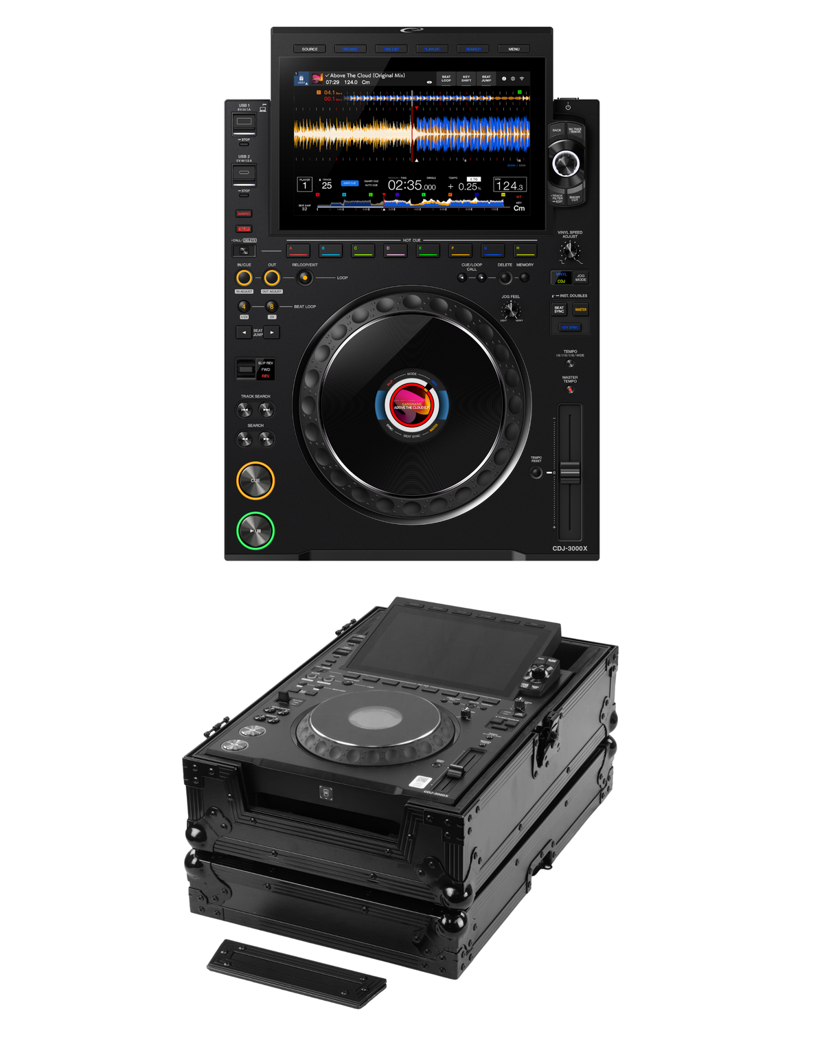 AlphaTheta CDJ-3000X + Odyssey RC-CDJ3000XBL Case Bundle
