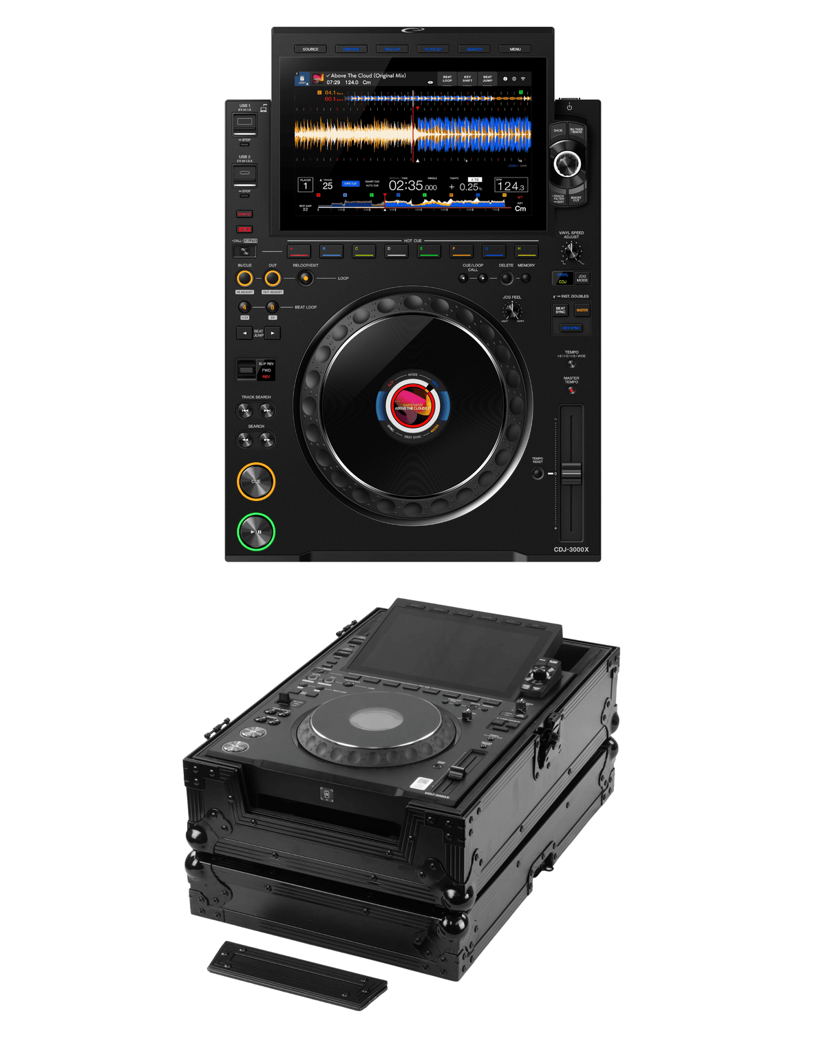 AlphaTheta CDJ-3000X + Odyssey RC-CDJ3000XBL Case Bundle