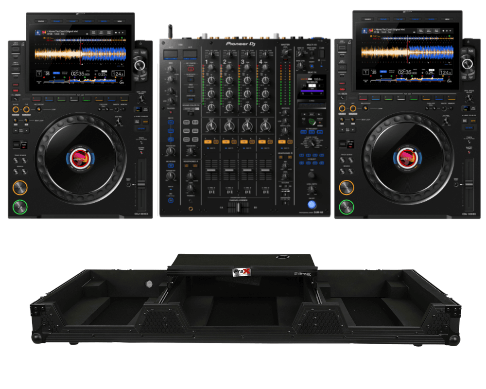 AlphaTheta CDJ-3000X + Pioneer DJ DJM-A9 + ProX XS-CDM3KV10A9 WLTBL Coffin Bundle