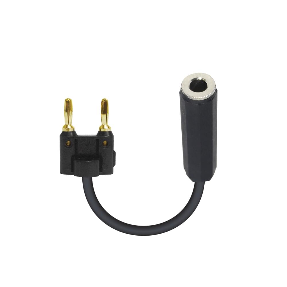 ProX 6" Adapter Banana Black to 1/4" TS-F High Performance Speaker Cable.