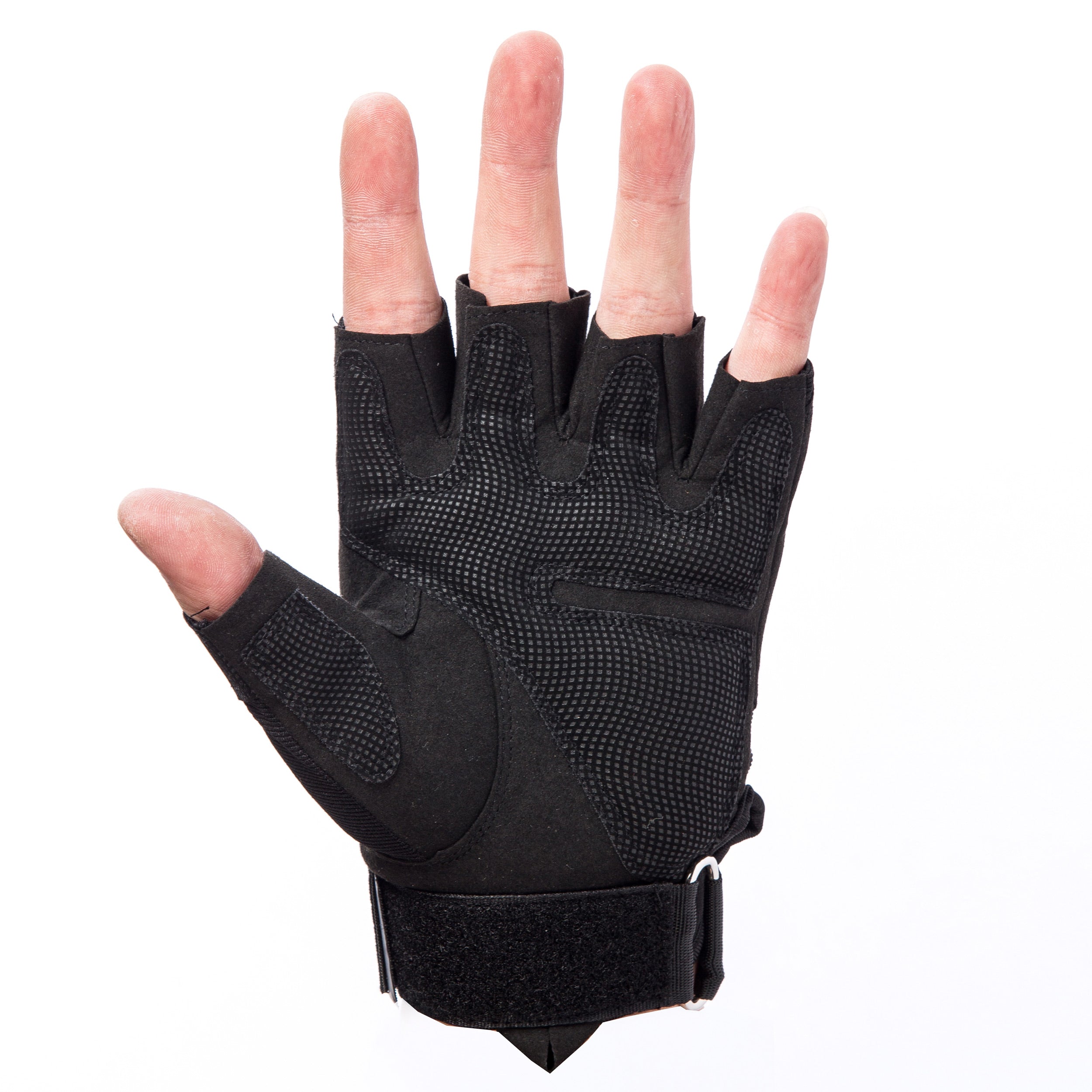 ProX X-GRIPZ Hard Rubber Knuckle Fingerless Gloves - For Truss and Stage Performance.