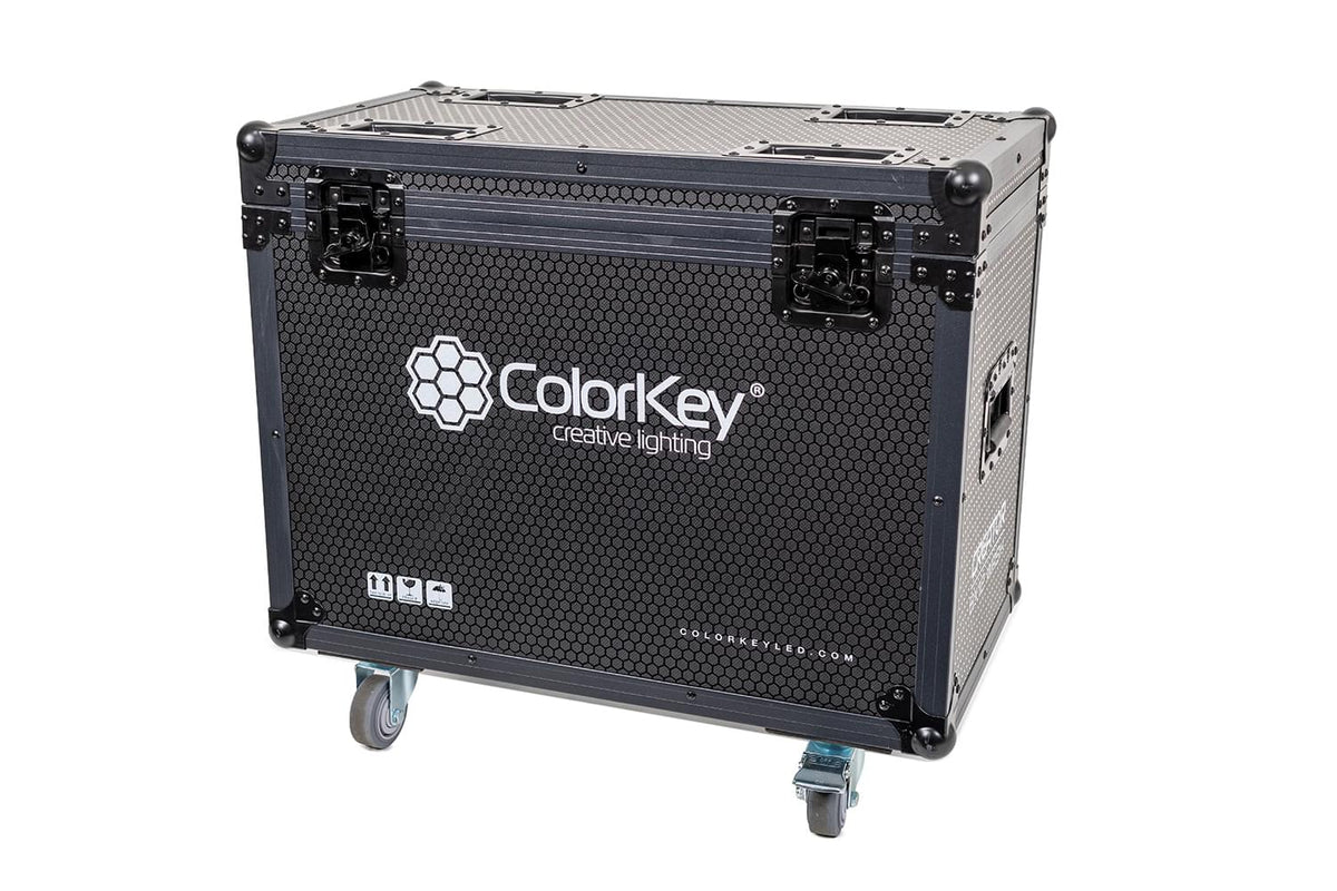 Colorkey Flight Case for Creator BX12 Wash - 2-Fixture Road Case with Casters