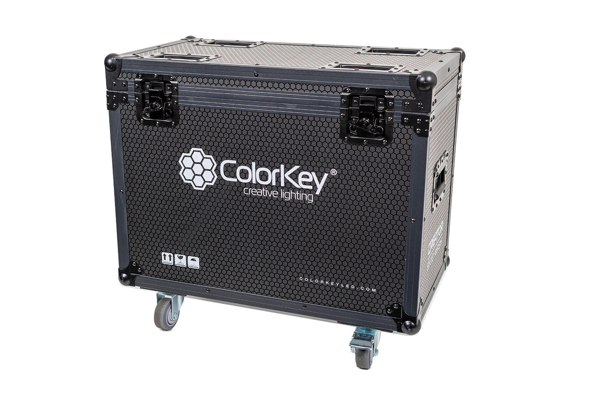 Colorkey Flight Case for Creator BX12 Wash - 2-Fixture Road Case with Casters