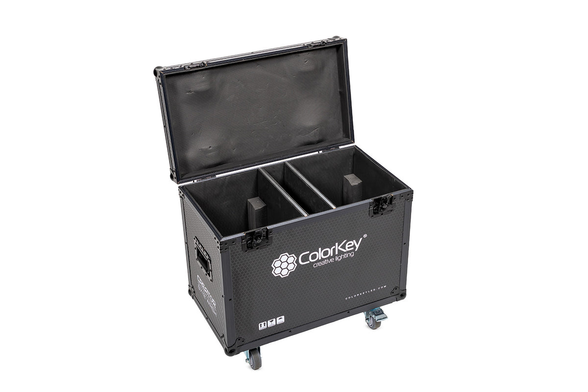 Colorkey Flight Case for Creator BX12 Wash - 2-Fixture Road Case with Casters