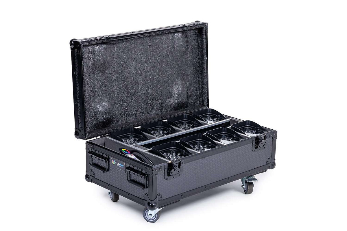 Colorkey MobilePar Pro HEX 6 Charging Road Case - Holds and Charges 8